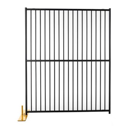 Jewett Cameron Companies Jewett Cameron Perimeter Patrol Euro Style Welded Tube 4 Panel 60"W x 72"H, Black Tiger Textured RF 0505 EDP
